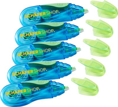 Schäfer Shop Select Sparpaket Korrekturroller Grip, 5 m x 5 mm, mit Soft-Grip-Zone, 5 Stück