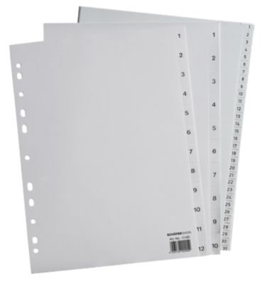 Schäfer Shop Select Sparset Ordner-Register, Zahlen 1-10, jeweils 12 Sätze, grau