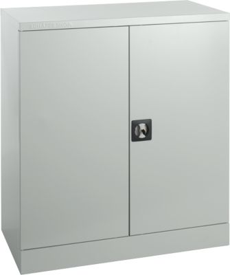 Schäfer Shop Select Stahlschrank, 2 OH, 2 höhenverstellbare Einlegeböden, Drehzylinderschloss, B 916 x T 422 x H 1000 mm, lichtgrau RAL 7035/lichtgrau RAL 7035