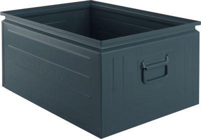 Schäfer Shop Select Stapelbox Serie, 83 l, 250 kg, L 658 x B 459 x H 300 mm, Stahl, RAL 5008 (graublau)