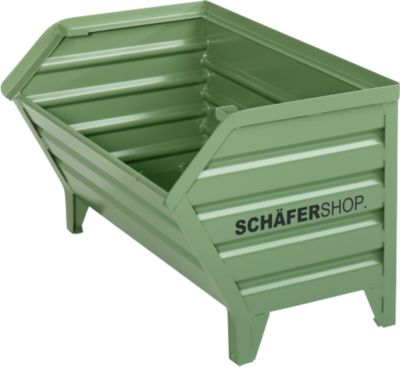 Schäfer Shop Select Transport- und Stapelbehälter, B 700 x T 820 x H 610 mm, resedagrün RAL 6011, bis 800 kg