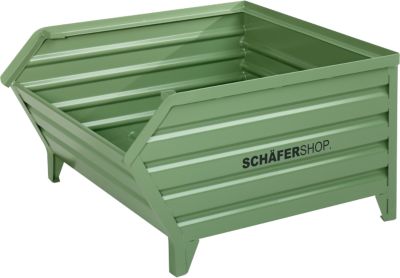 Schäfer Shop Select Transport- und Stapelbehälter, L 1210 x B 820 x H 610 mm, resedagrün RAL 6011, bis 1000 kg