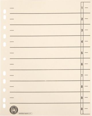 Schäfer Shop Select Trennblätter, DIN A4-Format, Linienaufdruck, 100 Stück, mit Lochrand-Verstärkung