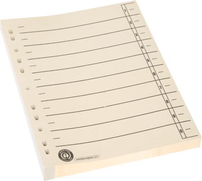 Schäfer Shop Select Trennblätter, DIN A4-Format, Linienaufdruck, 100 Stück, ohne Lochrand-Verstärkung