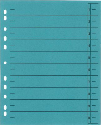 Schäfer Shop Select Trennblätter, mit Taben, DIN A4- Format, Linienaufdruck, Universallochung, 100 Stück, blau