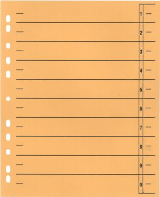 Schäfer Shop Select Trennblätter, mit Taben, DIN A4- Format, Linienaufdruck, Universallochung, 100 Stück, gelb