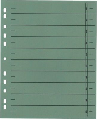Schäfer Shop Select Trennblätter, mit Taben, DIN A4- Format, Linienaufdruck, Universallochung, 100 Stück, grün