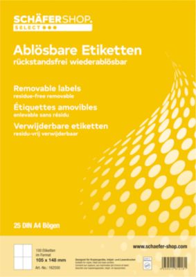Schäfer Shop Select Universal-Etiketten, wiederablösbar, 105 x 148 mm, 100 Stück