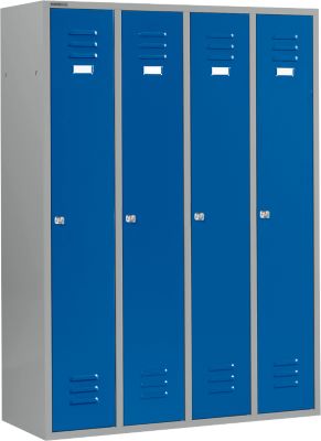 Schäfer Shop Select Vestiaire avec 4 compartiments, serrure à cylindre, argent clair/bleu gentiane