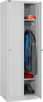 Schäfer Shop Select Vestiaire, set de 2 pièces, 1 compartiment avec 2 étagères et une tringle à vêtements, L 300 x P 457 x H 1800 mm, tôle fine, serrure à cylindre