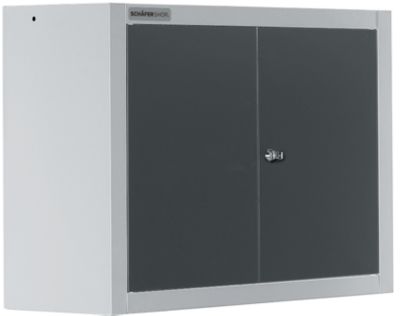 Schäfer Shop Select Wandschrank MS 750, zweitürig, mit Zwischenboden, B 750 x T 320 x H 600 mm, Stahl, weißaluminium/anthrazitgrau