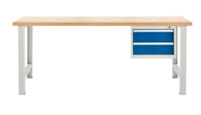 Schäfer Shop Select Werkbank, mit 2 Schüben, Grundeinheit, B 2000 mm, lichtgrau RAL 7035 