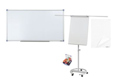 Schäfer Shop Select Whiteboard-Set, Bundle mit Moderationskoffer, Flipchart und Block