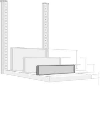 Scheidingswand, vrijstaand, voor archiefrekdiepte 500 mm, H 100 mm