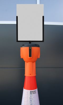 Schildtafel Allroundline ALCT-SH, geeignet für Leitkegelaufsatz ALCT-O, A4 Hochformat, Metall & Plexiglas, schwarz-transparent