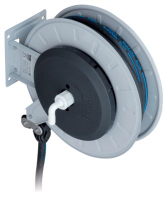 Schlauchaufroller CEMO, Stahlblech, lackiert, für AdBlue® und Wasser, offen, max. 10 bar, Schlauchlänge 8m, Ø 19 mm