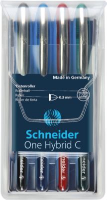 Schneider Tintenroller One Hybrid C, farbsortiert im 4er Etui