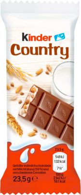 Schokoriegel Ferrero Kinder Country, Packung mit 20 Einzelriegeln á 23,5 g