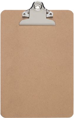 Schreibplatte MAULclassic, DIN A5 Hochformat, Nostalgieklemmer, Hartfaserholz, braun