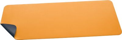 Schreibtischunterlage Sigel, beidseitig nutzbar, einrollbar, für alle Maustypen, B 800 x T 2 x H 300 mm, Kunstleder, gelb-grau