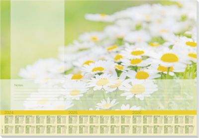 Schreibunterlage "Lovely Daisies", Kalendarium 2024/2025/2026, 80 g/m², 30 Blatt