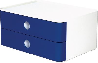 Schubladenbox HAN Allison Smart-Box, 2 Schübe mit Trennwänden, Kabelhalter, stapelbar, ABS-Kunststoff, royal-blau