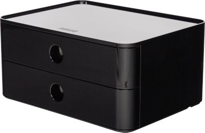 Schubladenbox HAN Allison Smart-Box, 2 Schübe mit Trennwänden, Kabelhalter, stapelbar, ABS-Kunststoff, schwarz