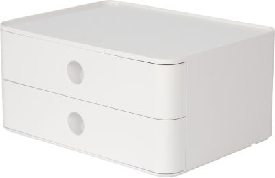 Schubladenbox HAN Allison Smart-Box, 2 Schübe mit Trennwänden, Kabelhalter, stapelbar, ABS-Kunststoff, weiß