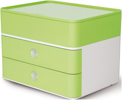 Schubladenbox HAN Allison Smart-Box Plus, 2 Schübe mit Trennwänden, Utensilienbox, stapelb., ABS-Kunststoff, grün
