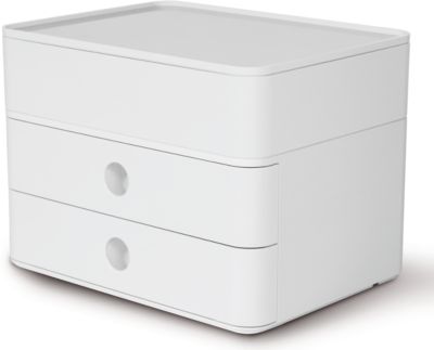 Schubladenbox HAN Allison Smart-Box Plus, 2 Schübe mit Trennwänden, Utensilienbox, stapelb., ABS-Kunststoff, weiß