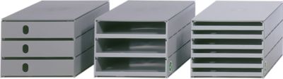 Schubladenbox Styro Styroval, für Formate bis C4, 3 offene Schübe, Recyclingmaterial, grau/grau