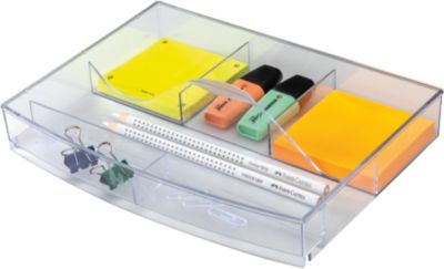 Schubladeneinsatz HAN, für Impuls/Systembox Karma, 6 Fächer, Tragegriff, B 237 x T 180 x H 40 mm, transparent
