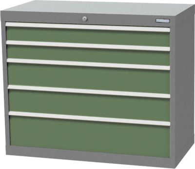 Schubladenschrank Bedrunka+Hirth, 5 Schübe, abschliessbar, bis 1200 kg, B 980 x T 500 x H 819 mm, Stahlblech