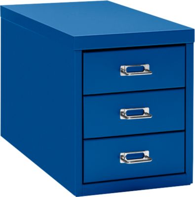 Schubladenschrank DIN A4, mit 3 Schubladen, 330 mm hoch, enzianblau