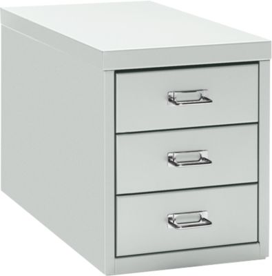 Schubladenschrank DIN A4, mit 3 Schubladen, 330 mm hoch, lichtgrau