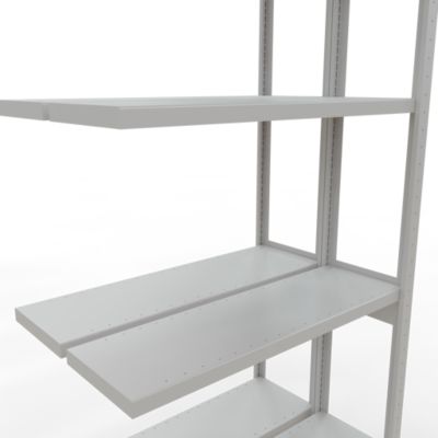 SCHULTE Lagertechnik Doppel-Anbauregal Stecksystem, MULTIPlus250, 3000x1000x(2x300) mm, 14 Böden, verzinkt