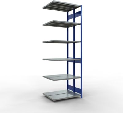 SCHULTE Lagertechnik Doppel-Anbauregal Stecksystem, MULTIPlus250, 3000x1000x(2x400) mm, 14 Böden, verzinkt