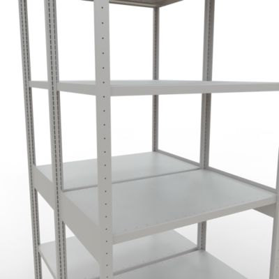 SCHULTE Lagertechnik -  Doppel-Grundregal Stecksystem MULTIPlus250 - 3000x1000x(2x600) mm, 14 Böden, verzinkt