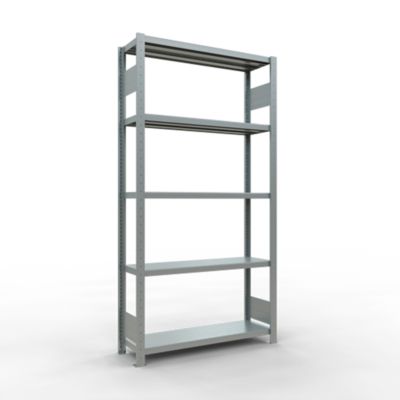 Schulte Lagertechnik MULTIplus250 boutloze rekken, 5 legborden, 2000 x 1000 x 300 mm, gegalvaniseerd, basisrek, 250 kg per legbord