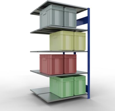 SCHULTE Lagertechnik - Rayonnage double emboîtable Modèle 150 - 2000x1000x2x500 mm 2x5 tablettes