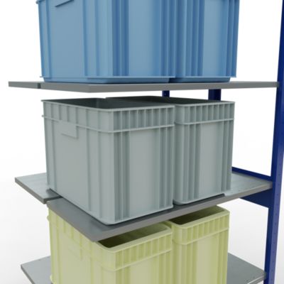 SCHULTE Lagertechnik - Rayonnage double emboîtable Modèle 150 - 2500x1000x2x400 mm 2x6 tablettes