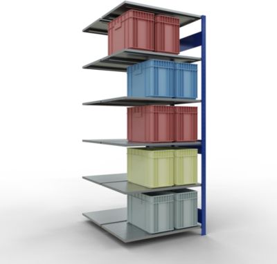 SCHULTE Lagertechnik - Rayonnage double emboîtable Modèle 150 - 2500x1000x2x600 mm 2x6 tablettes