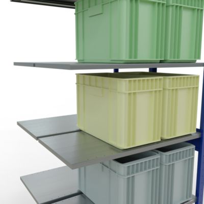 SCHULTE Lagertechnik - Rayonnage double emboîtable Modèle 150 - 2500x1000x500 mm, 2x6 tablettes