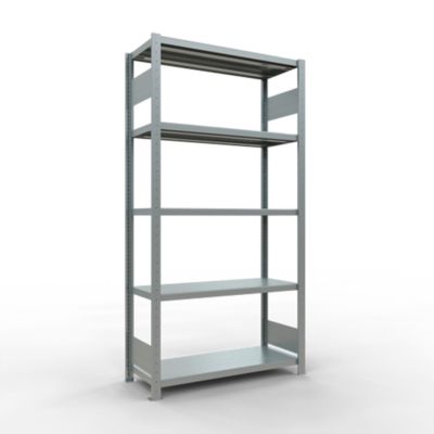 Schulte Lagertechnik Steckregal MULTIplus250, Grundregal, 5 Fachböden, 2000 x 1000 x 400 mm, verzinkt, 250 kg je Fachboden