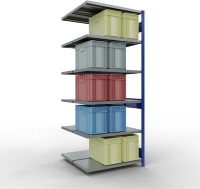 SCHULTE Technique de Stockage - Double montage enfichable. Type 250 kg - 2500x1000x2x500 mm, 12 tablettes