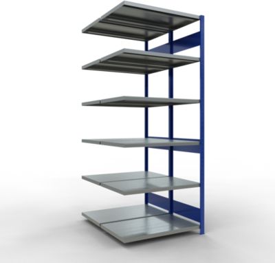 SCHULTE Technique de Stockage - Double montage enfichable. Type 250 kg - 2500x1000x2x600 mm, 12 tablettes