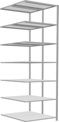 SCHULTE Technique de Stockage - Double montage enfichable. Type 250 kg - 2500x1000x2x600 mm, 12 tablettes