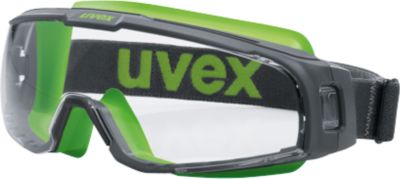 Schutzbrille Uvex u-sonic, EN 166, EN 170, Polycarbonat klar, Rahmen grau/lime, UV 400, 5 Stück