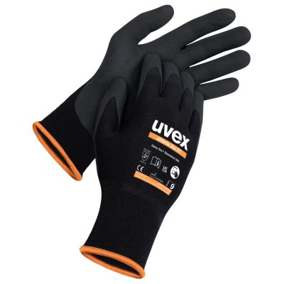 Schutzhandschuh Uvex athletic lite xt, 10 Paar, EN 388, Hitzeschutz bis 100°C, Touchscreen-tauglich, Mikroschaum-Beschichtung, schwarz, Größe 10