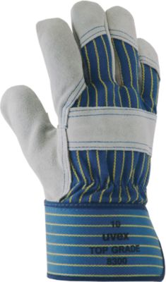 Schutzhandschuh uvex top grade 8300, Rindspaltleder/Baumwolle, EN 388: 4144 X, Gelenk- u. Knöchelschutz, 10 Paar, Größe 9